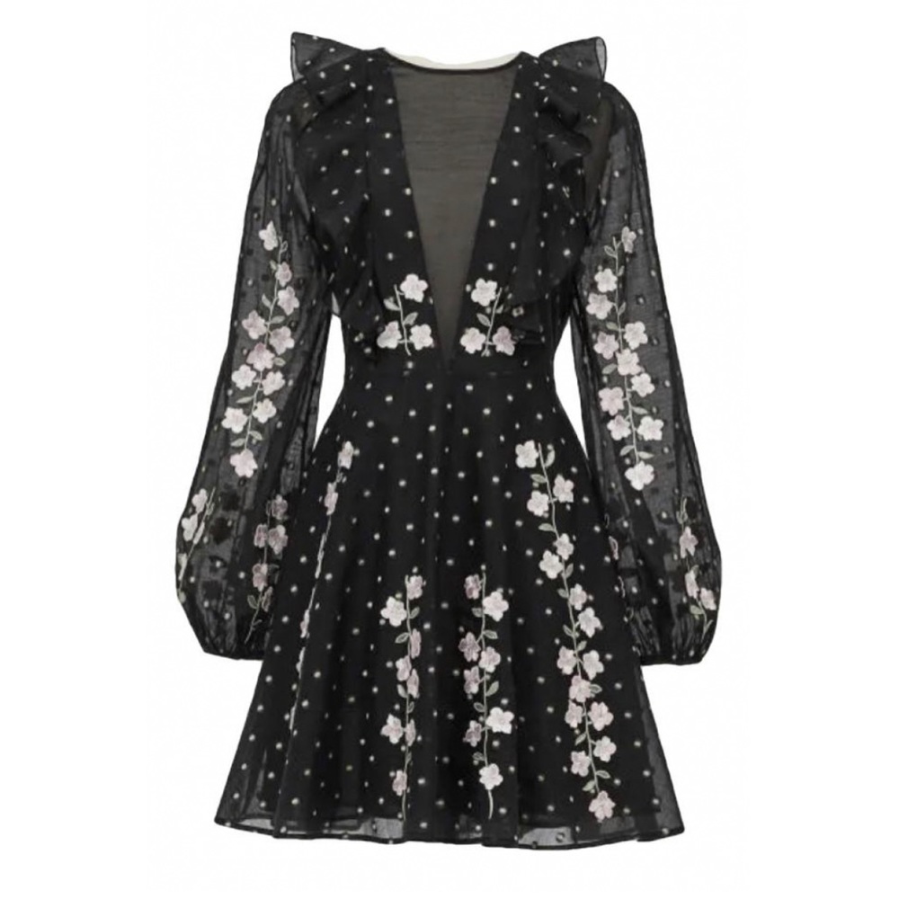 Giambattista Valli H&M Dress romantic sheer Embroidered women sz 4 new with tags
